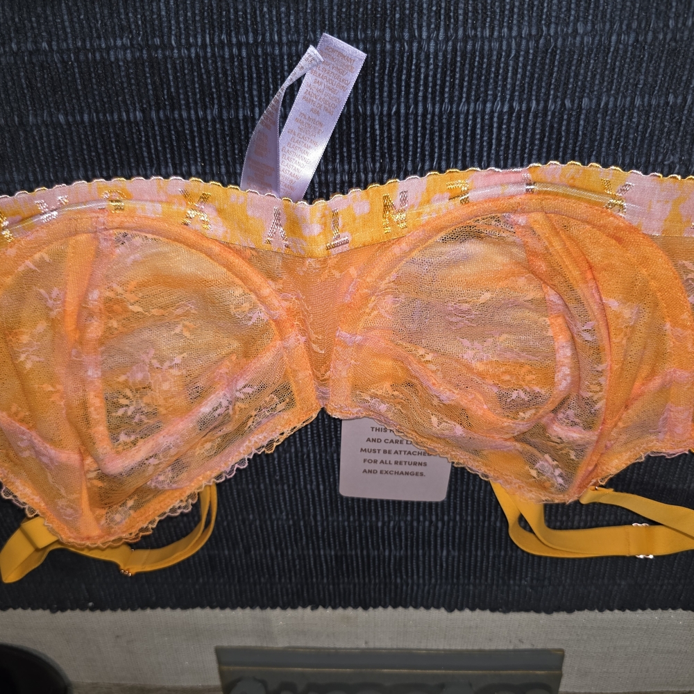 Savage X Fenty Vibrant Orange Lace Bra